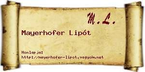 Mayerhofer Lipót névjegykártya